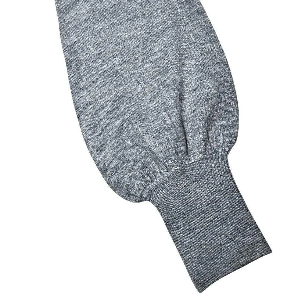 French Connection Loose Fitting Balloon Sleeve Sweater in Grey Heather Women’s S